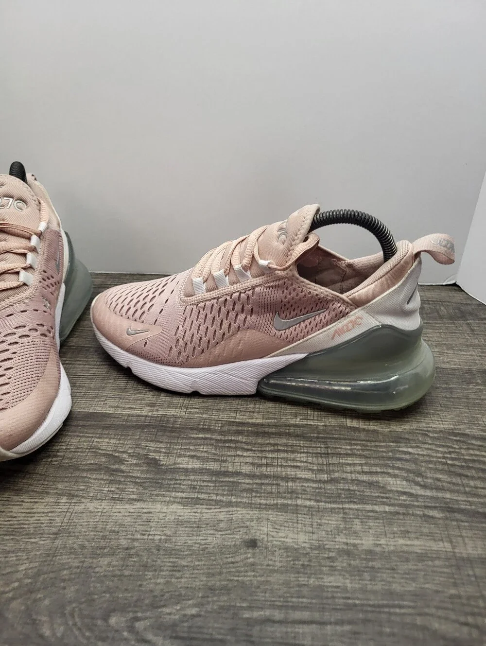 Nike Air Max 270 Pink Oxford Metallic Silver Running Shoes Women's Sneakers sz 8